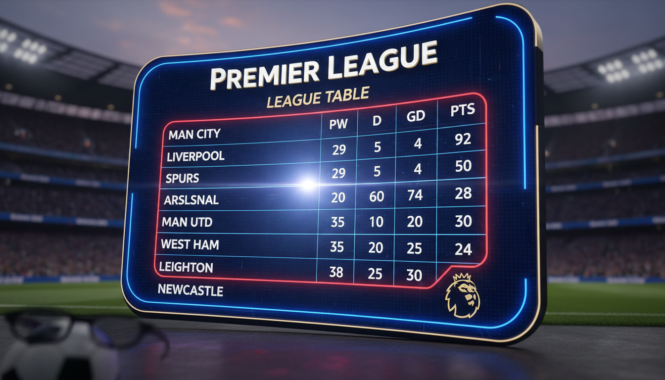 An image showing League Table Premier League: Unpacking the Drama and Dominance of English Football's Elite