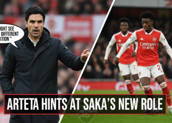An image showing Arteta Says We Might See Saka in a Different Position: A Tactical Evolution