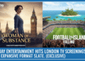 An image showing Banijay Entertainment's Grand London TV Screenings: A Deep Dive into 'A Woman of Substance,' 'Falling,' and 'Football Island'