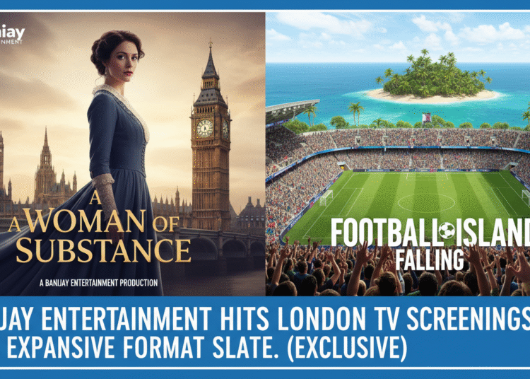 An image showing Banijay Entertainment's Grand London TV Screenings: A Deep Dive into 'A Woman of Substance,' 'Falling,' and 'Football Island'