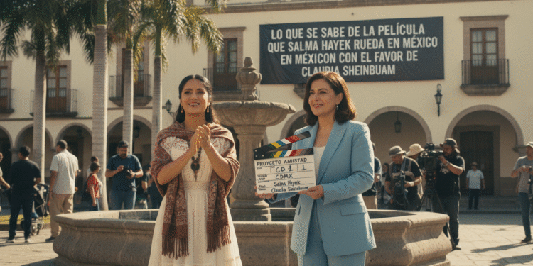 An image showing Lo que se sabe de la película que Salma Hayek rueda en México con el favor de Claudia Sheinbaum: Un Análisis Detallado