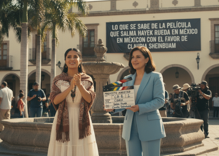 An image showing Lo que se sabe de la película que Salma Hayek rueda en México con el favor de Claudia Sheinbaum: Un Análisis Detallado