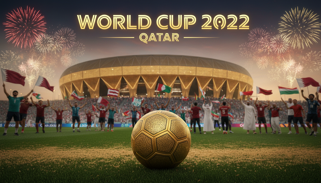 An image showing World Cup 2022: Epic Triumph, Shocking Upsets, and Unforgettable Moments